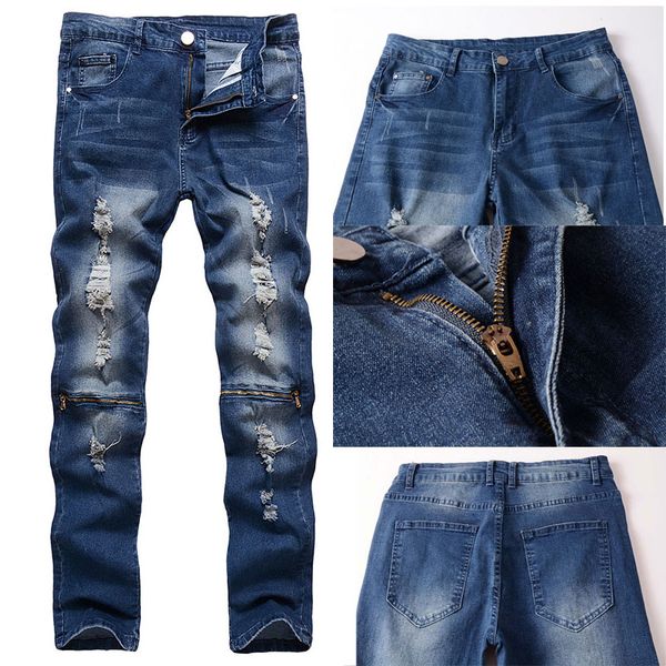 2020 men skinny distressed jeans skinny slim denim causual knees holes hiphop pants washed ing, Blue
2020 men skinny distressed jeans skinny slim denim causual knees holes hiphop pants washed ing, Blue