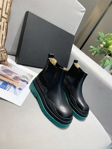 autumn new style women platform ankle boots genuine cow leather short boots luxury designer female martin boots, Black