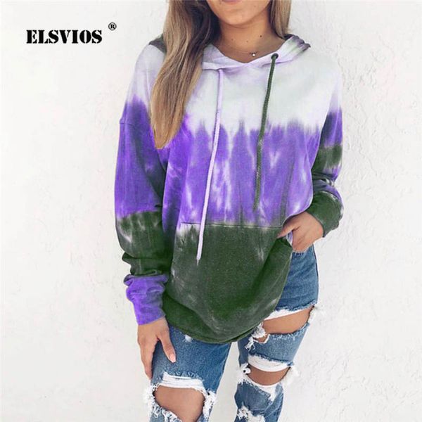 elsvios autumn oversized sweatshirt hooded women gradient print long sleeve tie dyeing hoodies pullover female pocket mujer, Black
elsvios autumn oversized sweatshirt hooded women gradient print long sleeve tie dyeing hoodies pullover female pocket mujer, Black