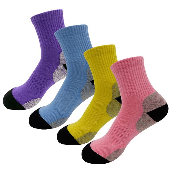 4 pairs women's cycling socks cotton breathable cushion sports socks towel bottom moisture trekking hiking walking running, Black
4 pairs women's cycling socks cotton breathable cushion sports socks towel bottom moisture trekking hiking walking running, Black