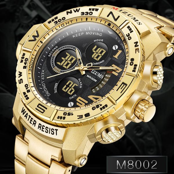 mizums men's sport digital watches brand luxury dual display quartz watch for men male military wristwatch relogio masculino, Slivery;brown
mizums men's sport digital watches brand luxury dual display quartz watch for men male military wristwatch relogio masculino, Slivery;brown