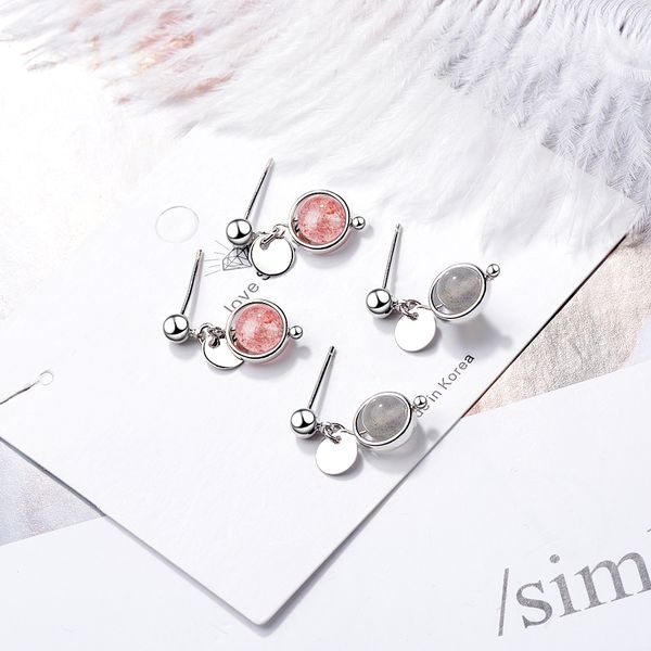korean pink strawberry crystal 925 sterling silver stud earring for women moonstone tassel fashion earring ed759, Golden;silver
korean pink strawberry crystal 925 sterling silver stud earring for women moonstone tassel fashion earring ed759, Golden;silver