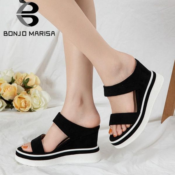 bonjomarisa female fashion summer open toe platform slip on wedges mixed color slippers women shoes woman, Black
bonjomarisa female fashion summer open toe platform slip on wedges mixed color slippers women shoes woman, Black