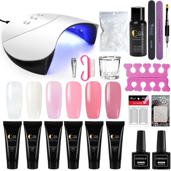 15ml extension gels kit with 36w lamp acrylic nail kit brushes for manicure nail extensions tool for manicure art tools