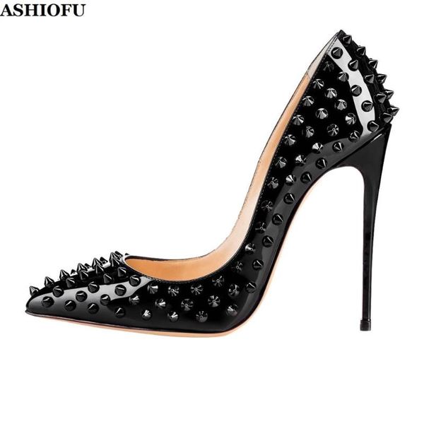 ashiofu new handmade women's sky heel pumps rivets spikes party prom dress shoes evening club fashion court shoes, Black
ashiofu new handmade women's sky heel pumps rivets spikes party prom dress shoes evening club fashion court shoes, Black