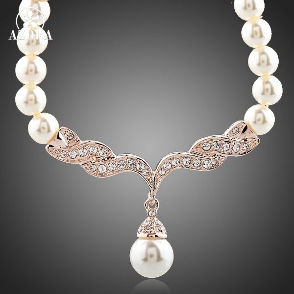 azora fashion imitation pearl love rose gold color stellux austrian crystal jewelry necklace tn0097, Silver
azora fashion imitation pearl love rose gold color stellux austrian crystal jewelry necklace tn0097, Silver