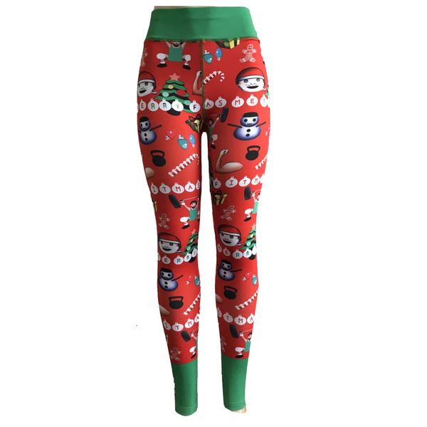 explosion models christmas print fitness hips high waist slim women yoga pants leggings, Black