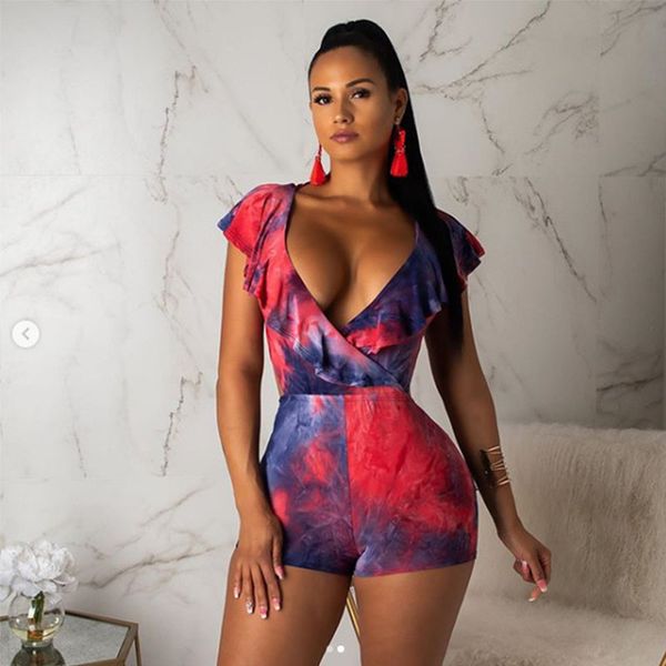 tie dye bodycon playsuits women deep v neck ruffles short sleeve playsuit backless bandage lace-up playsuit club jumpsuits, Black;white
tie dye bodycon playsuits women deep v neck ruffles short sleeve playsuit backless bandage lace-up playsuit club jumpsuits, Black;white