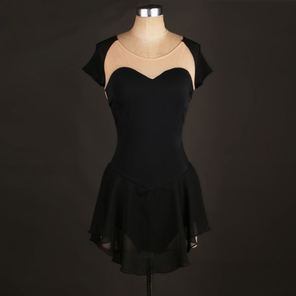 black figure skating dress girl gymnastics leotard competition costume ballet dress b011, Black;red
black figure skating dress girl gymnastics leotard competition costume ballet dress b011, Black;red