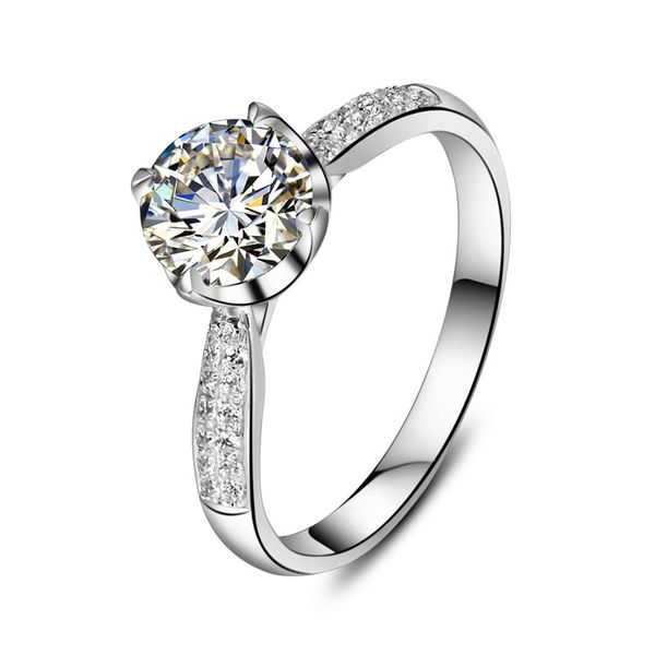 new 4 prongs 1ct round cut brilliant simulate diamond marriage ring valentine female jewelry 18k 750 white gold ring for female, Golden;silver
new 4 prongs 1ct round cut brilliant simulate diamond marriage ring valentine female jewelry 18k 750 white gold ring for female, Golden;silver