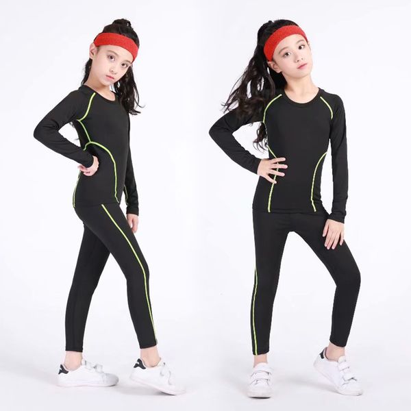 children's sportswear girls yoga wear elastic compression long sleeve + tights running fitness yoga set, Black;blue
children's sportswear girls yoga wear elastic compression long sleeve + tights running fitness yoga set, Black;blue