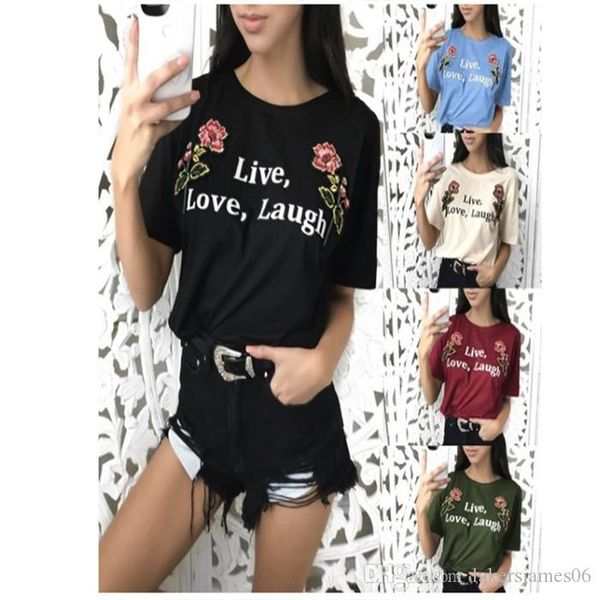 женщина флора print designer summer tshirt письмо печати с коротким рукавом экипаж шеи famale повседневная одежда мода тройников, White
женщина флора print designer summer tshirt письмо печати с коротким рукавом экипаж шеи famale повседневная одежда мода тройников, White