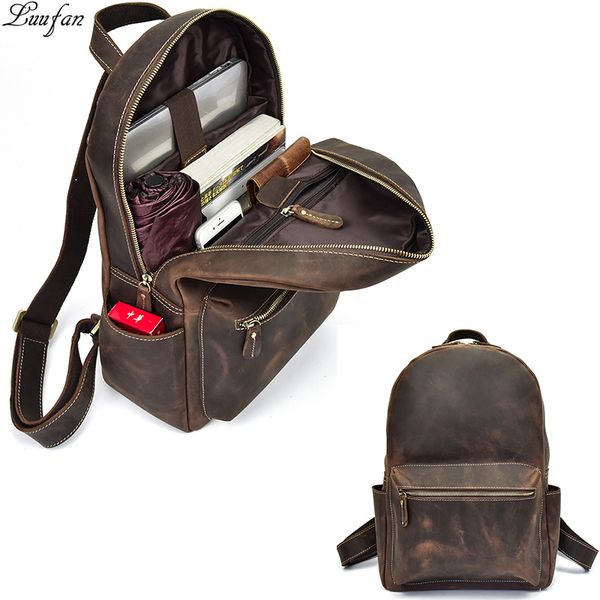 big capacity men backpack vintage crazy horse genuine leather 13" laprucksack daypack school backpack cowhide man travel bag
big capacity men backpack vintage crazy horse genuine leather 13" laprucksack daypack school backpack cowhide man travel bag