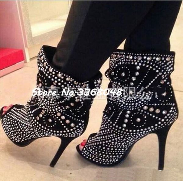 black flock sliver rhinestone flower lace up summer boots open toe totem crystal high heels ankle boots nightclub shoes
black flock sliver rhinestone flower lace up summer boots open toe totem crystal high heels ankle boots nightclub shoes
