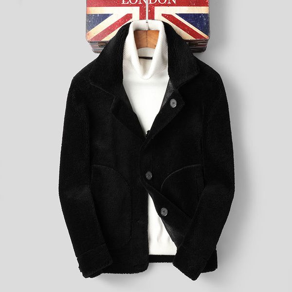 2020 winter mens thick warm real wool fur coat fashion lapel collar leather outerwear male single breasted pocket jacket 4xl, Black
2020 winter mens thick warm real wool fur coat fashion lapel collar leather outerwear male single breasted pocket jacket 4xl, Black