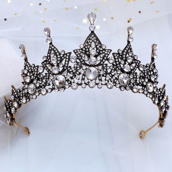 new vintage luxury crystal tiara prom black gold tiara for bride wedding hair jewelry bridal fashion crown hair accessories, Golden;white
new vintage luxury crystal tiara prom black gold tiara for bride wedding hair jewelry bridal fashion crown hair accessories, Golden;white