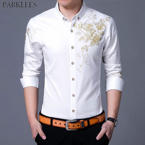 golden rose flower print dress shirt men 2020 fashion new slim fit long sleeve chemise homme casual button down shirt male white, White;black
golden rose flower print dress shirt men 2020 fashion new slim fit long sleeve chemise homme casual button down shirt male white, White;black