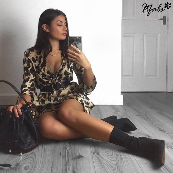 v-neck mini dress women leopard printed dress long sleeves short plus size xl vestido de festa drop shipping, Black;gray
v-neck mini dress women leopard printed dress long sleeves short plus size xl vestido de festa drop shipping, Black;gray