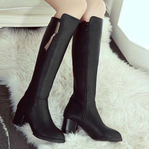 fashion boots pure color round toe zipper boots square heels vintage women fashion leisure elegant personality shoe, Black
fashion boots pure color round toe zipper boots square heels vintage women fashion leisure elegant personality shoe, Black