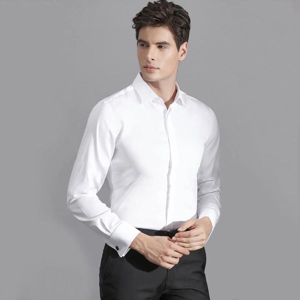 2020 new shirts for men 100% mercerized cotton invisible placket men's long sleeve business dress shirts cufflink, White;black
2020 new shirts for men 100% mercerized cotton invisible placket men's long sleeve business dress shirts cufflink, White;black