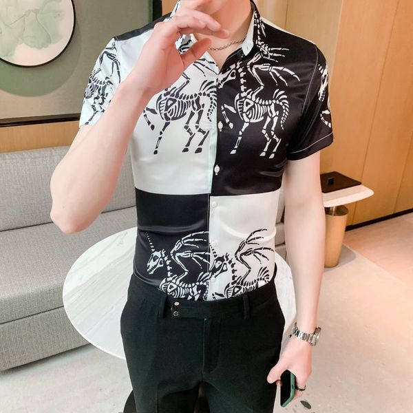 camisa masculina 2020 summer mens short sleeve shirts black white splice casual slim fit shirt men dress streetwear social blusa, White;black
camisa masculina 2020 summer mens short sleeve shirts black white splice casual slim fit shirt men dress streetwear social blusa, White;black