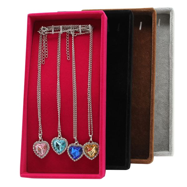 1pcs velvet jewelry necklaces pendants chain display organizer box tray holder case, Pink;blue
1pcs velvet jewelry necklaces pendants chain display organizer box tray holder case, Pink;blue