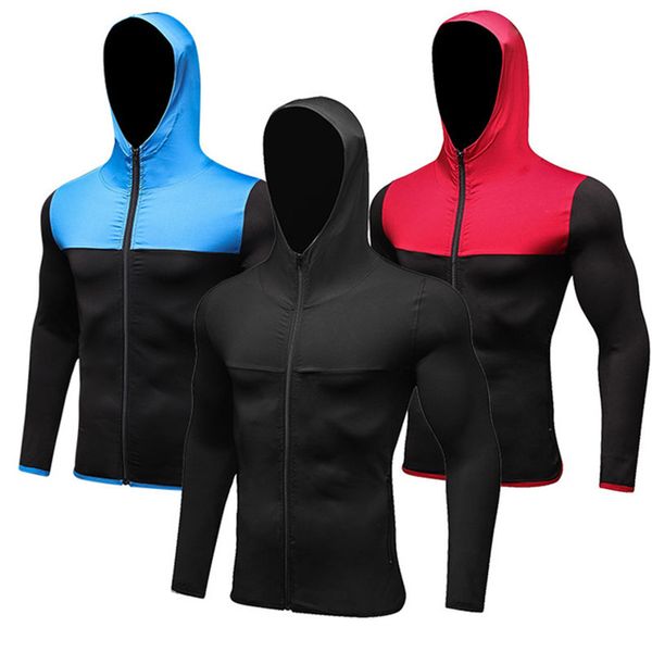 2020 new long sleeve men's running t-shirt with hat zipper quick dry sport shirt men sport compression gym clothing rashgard, Black;blue
2020 new long sleeve men's running t-shirt with hat zipper quick dry sport shirt men sport compression gym clothing rashgard, Black;blue