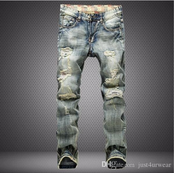 mens fashion ripped jeans nostalgic flag denim washed long trousers pants men streetwear biker jeans distressed pants, Blue
mens fashion ripped jeans nostalgic flag denim washed long trousers pants men streetwear biker jeans distressed pants, Blue