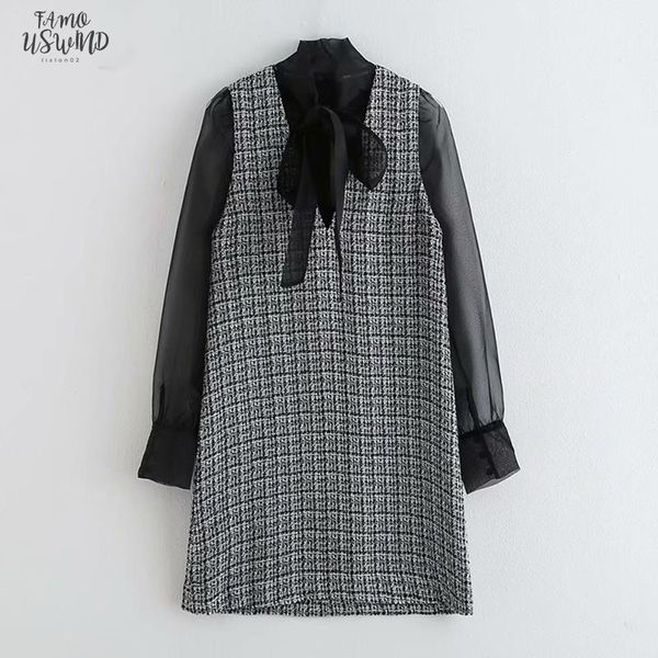 vintage women bow tie collar patchwork mini dress elegant ladies see through sleeve clothes loose female patchwork tank dress, Black;gray
vintage women bow tie collar patchwork mini dress elegant ladies see through sleeve clothes loose female patchwork tank dress, Black;gray