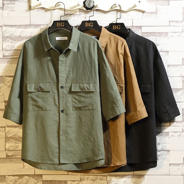 summer cotton linen shirts mens khaki shirts army green short sleeve fishing chinese mens casual korea clothes, White;black
summer cotton linen shirts mens khaki shirts army green short sleeve fishing chinese mens casual korea clothes, White;black