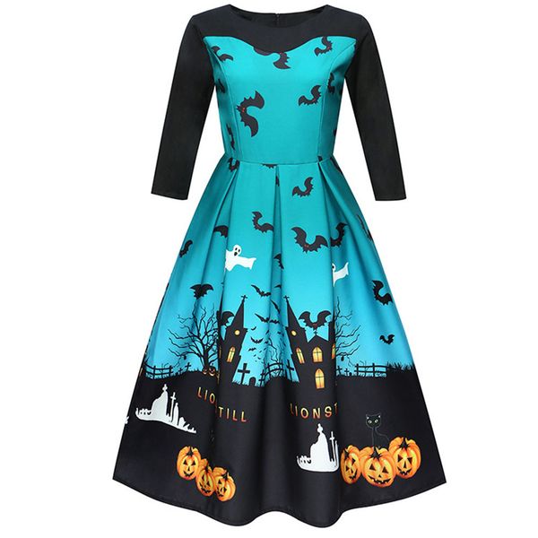 fashion summer dress female women halloween printing three quarter casual evening party prom swing dress elbise robe vestidos, Black;gray
fashion summer dress female women halloween printing three quarter casual evening party prom swing dress elbise robe vestidos, Black;gray