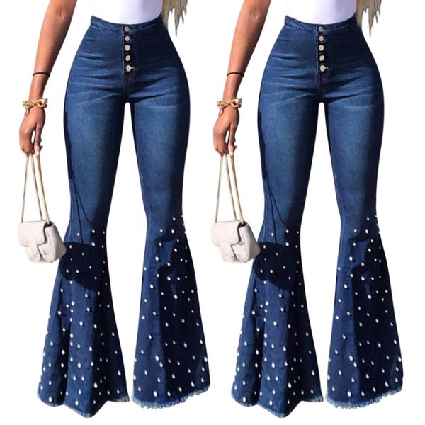 jeans woman's high waist loose mom jeans button tassel pants trousers bell-bottom pants denim mujer s10, Blue
jeans woman's high waist loose mom jeans button tassel pants trousers bell-bottom pants denim mujer s10, Blue