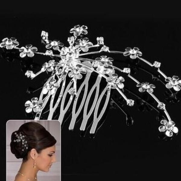bridal wedding flower crystal rhinestones women hair clip comb diamante drill (color: white
bridal wedding flower crystal rhinestones women hair clip comb diamante drill (color: white