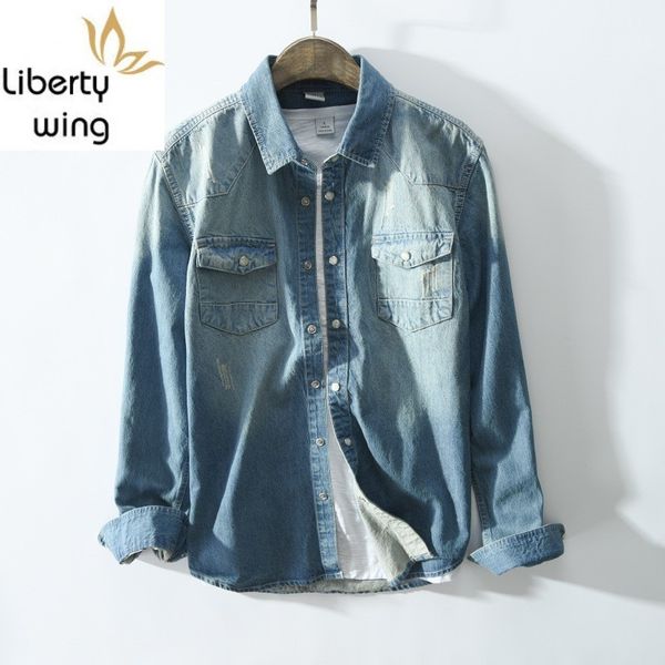 new mens fashion washed long-sleeves denim slim turm collar casual shirts men camisa masculina ropa hombre blue shirt, White;black
new mens fashion washed long-sleeves denim slim turm collar casual shirts men camisa masculina ropa hombre blue shirt, White;black
