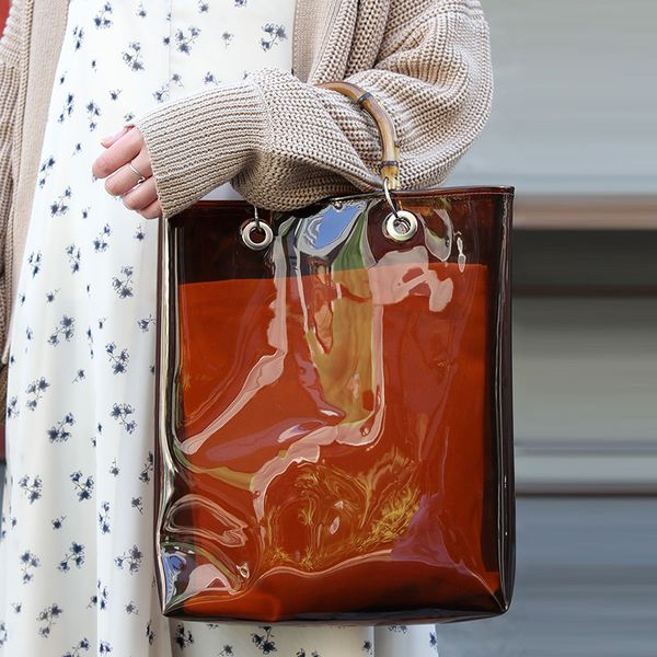 2018 summer fashion clear transparent bamboo handbag large capacity casual tote women pvc composite bags sac a main
2018 summer fashion clear transparent bamboo handbag large capacity casual tote women pvc composite bags sac a main