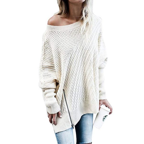 2019 fall and winter new street fashion sweater women zipper bat sleeve sweater, White;black
2019 fall and winter new street fashion sweater women zipper bat sleeve sweater, White;black
