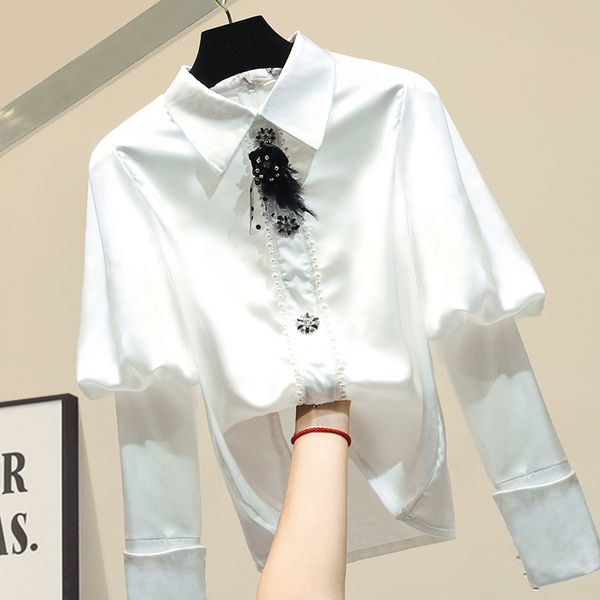 spring clothing women's chiffon cool lantern long sleeve slim fit beads shirt women's blouses blusa mujer white black color
spring clothing women's chiffon cool lantern long sleeve slim fit beads shirt women's blouses blusa mujer white black color