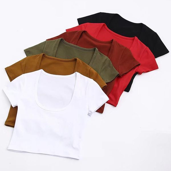 2020 роскошный дизайнер глубокий u-образным вырезом высокая талия короткие чистый цвет весна и лето женщина футболка, White
2020 роскошный дизайнер глубокий u-образным вырезом высокая талия короткие чистый цвет весна и лето женщина футболка, White