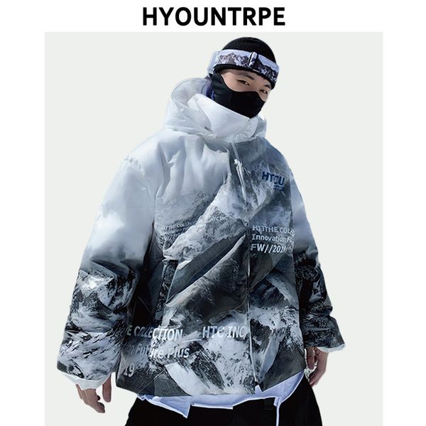 hollow out warm winter jacket mens fashion printed hooded bomber cotton parka outerwear new streetwear loose zipper jackets coat, Black 
hollow out warm winter jacket mens fashion printed hooded bomber cotton parka outerwear new streetwear loose zipper jackets coat, Black