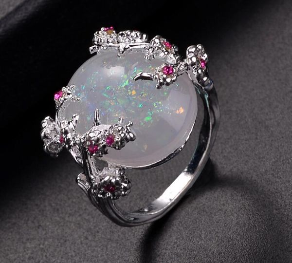 5pcs 2019 new beautiful tree flower ring jewelry black gold filled romantic cz big white fire opal rings for women, Golden;silver
5pcs 2019 new beautiful tree flower ring jewelry black gold filled romantic cz big white fire opal rings for women, Golden;silver