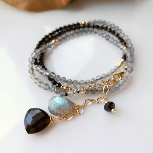 lii ji genuine natural labradorite black spinel drop charm sparkling beads us 9k gf chain delicated handmade necklace 45+6cm, Silver
lii ji genuine natural labradorite black spinel drop charm sparkling beads us 9k gf chain delicated handmade necklace 45+6cm, Silver