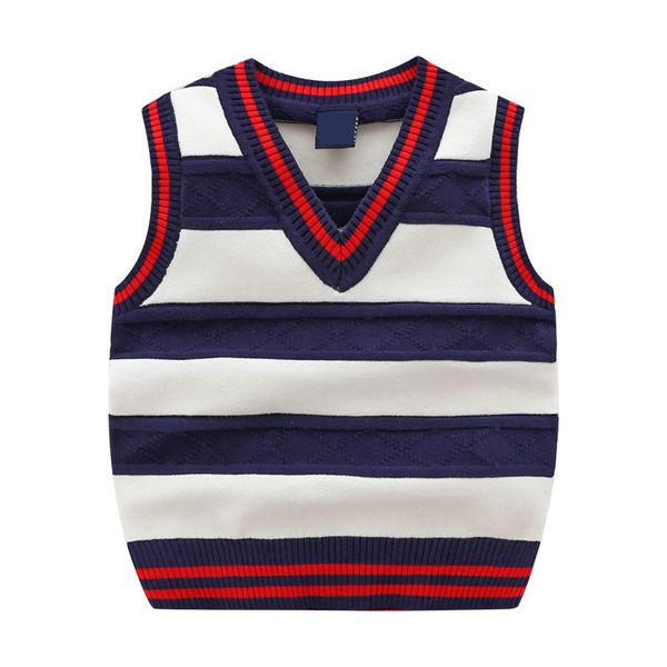 2019 autumn new style childrenswear children waistcoat children v-neck pure cotton stripes pullover boys' sweater, White
2019 autumn new style childrenswear children waistcoat children v-neck pure cotton stripes pullover boys' sweater, White