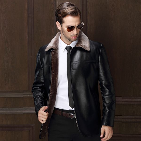 genuine leather mens clothing one piece fur jacket new leather jacket middle-aged winter thickening men's fur daddy coat, Black
genuine leather mens clothing one piece fur jacket new leather jacket middle-aged winter thickening men's fur daddy coat, Black
