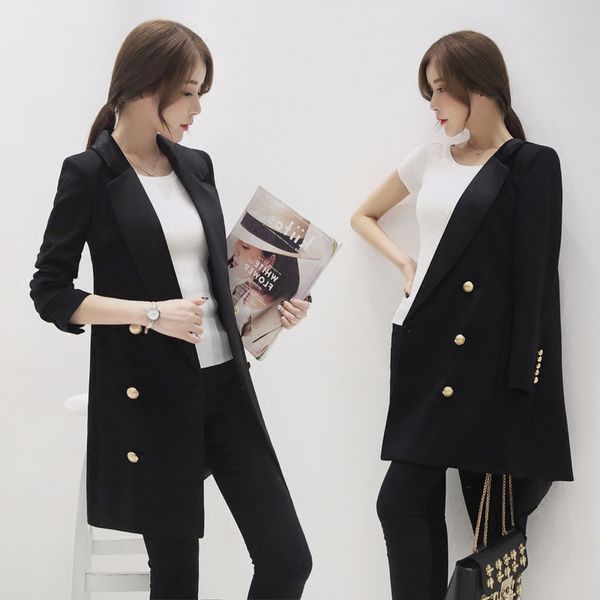 women clothes spring and autumn korean fashion casual small suit female long section slim slimming small suit female jacket tide, White
women clothes spring and autumn korean fashion casual small suit female long section slim slimming small suit female jacket tide, White