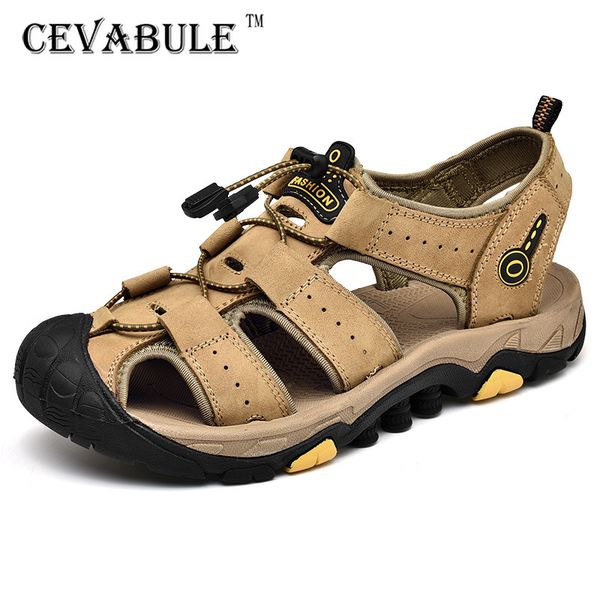cevabule 2020 women genuine leather cow men's supply summer sandals beach shoes men's sandals cut-out casual shoes clk, Black
cevabule 2020 women genuine leather cow men's supply summer sandals beach shoes men's sandals cut-out casual shoes clk, Black