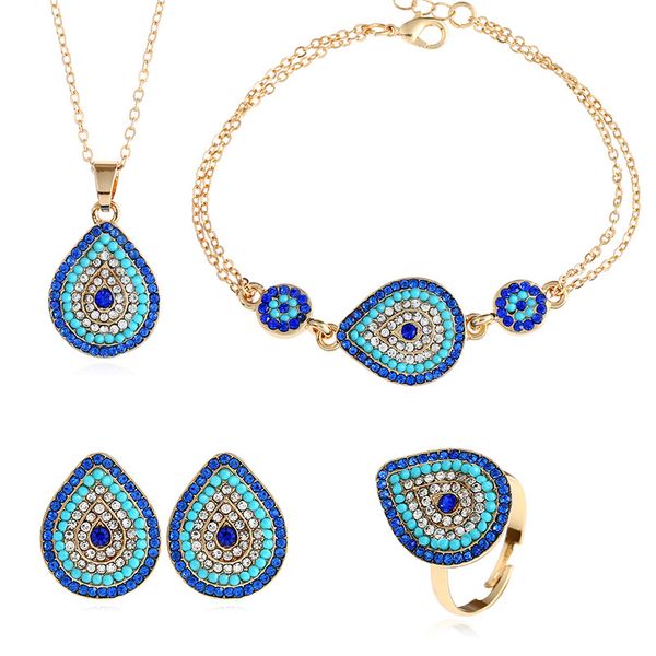 wholesale blue evil eye pendant necklace earrings set of 4 for women gold color cubic zirconia charm feminino bijuterias, Black
wholesale blue evil eye pendant necklace earrings set of 4 for women gold color cubic zirconia charm feminino bijuterias, Black