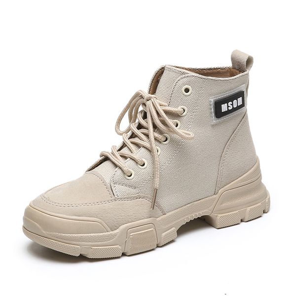 2020 spring and autumn new style boots women's breathable canvas short thick bottomed high shoes, Black
2020 spring and autumn new style boots women's breathable canvas short thick bottomed high shoes, Black