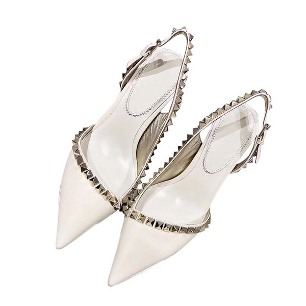 with box white rivets genuine leather sling back shoes bridal wedding shoes pointy mid heel dress shoes designer pumps tradingbear, Black
with box white rivets genuine leather sling back shoes bridal wedding shoes pointy mid heel dress shoes designer pumps tradingbear, Black