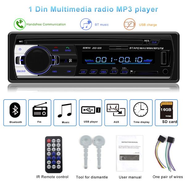 autoradio jsd-520 auto stereo 1 din car radio 12v bluetooth v2.0 fm aux input receiver car audio sd usb mp3 mmc wma jsd 520
autoradio jsd-520 auto stereo 1 din car radio 12v bluetooth v2.0 fm aux input receiver car audio sd usb mp3 mmc wma jsd 520