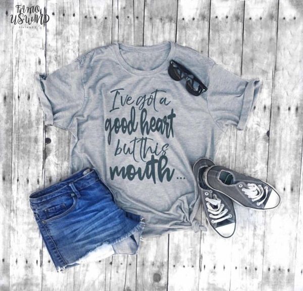 ive got a good heart but this mouth t shirt funny i love short jesus t shirt gift for mom bad words, White
ive got a good heart but this mouth t shirt funny i love short jesus t shirt gift for mom bad words, White